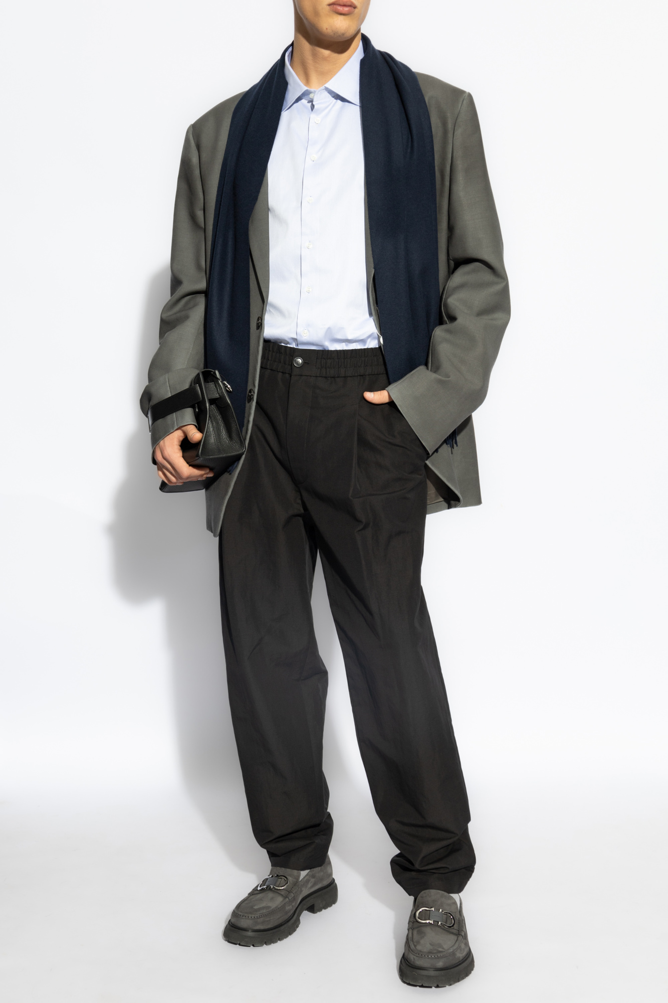 ARMANI COLLEZIONI Linen Tuck Pants Green S-M | PLAYFUL